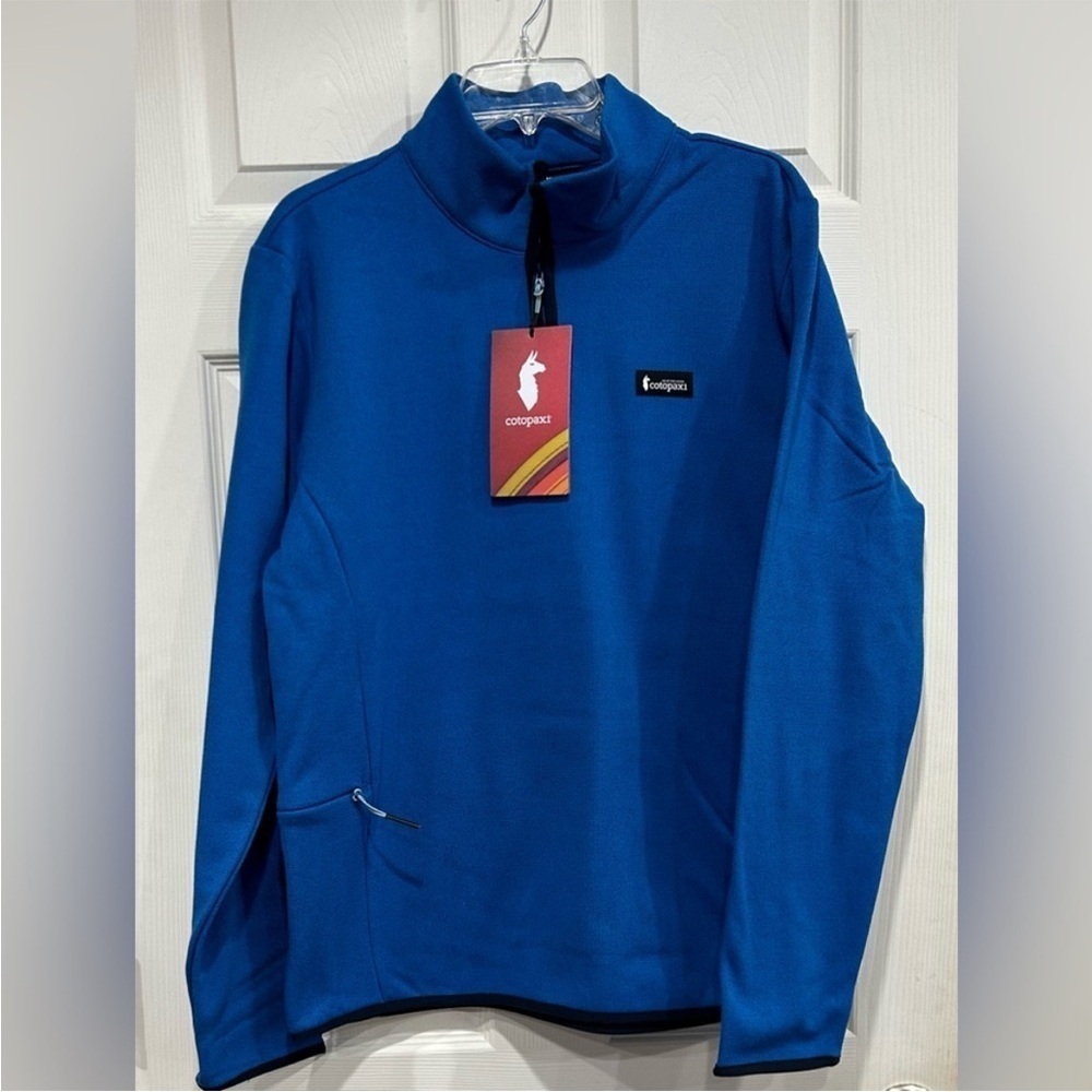 Cotopaxi Men's Medium Envo Fleece Quarter-Zip Pullover Heather Atlantic Blue NWT